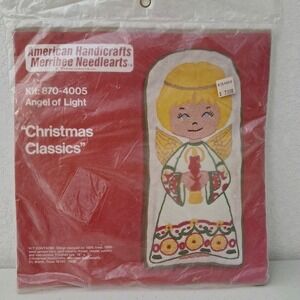 Vtg Christmas Merribee Angel of Light Embroidery Kit 16"x7" No. 870-4005 USA